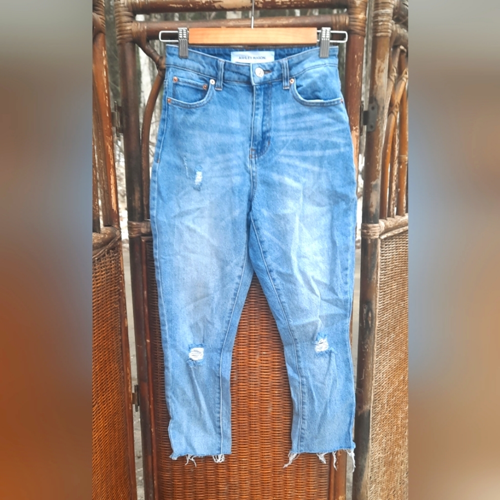 🍀3/15 Ashley Mason Ankle-Cropped Skinny Jeans
